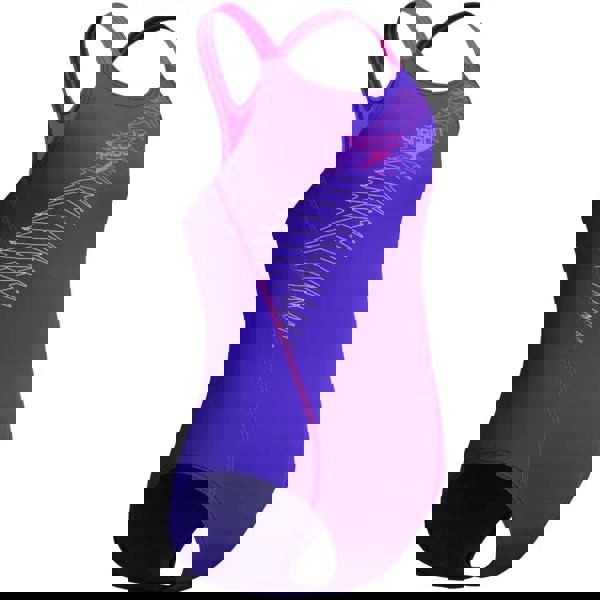 Speedo Girls Medley Logo Medalist purple one-piece swimsuit