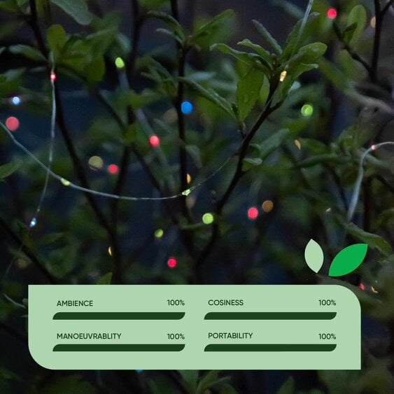 Gardenwize Pack of 2 20m Solar Multi-Coloured LED String Lights – 400 LEDs