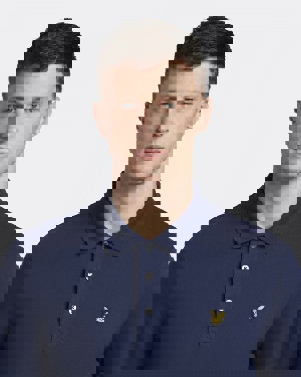 Lyle & Scott Mens Long Sleeve Polo Shirt - Z99 Navy