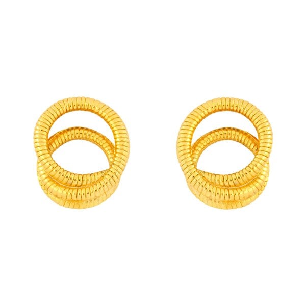 Gold Trip Vintage Gold Circle Clip On Earrings