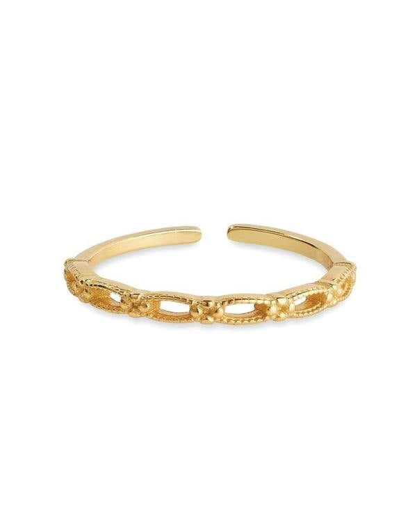 14K Gold Promise Link Stacking Ring - Rings - Elk & Bloom