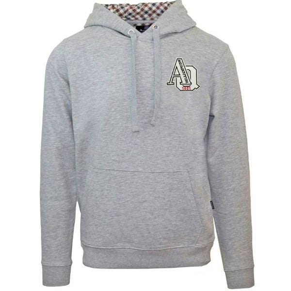 Aquascutum Aq 1851 Patch Logo Hoodie - Grey