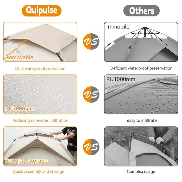 Leaper 3-4 White Person Instant Pop-Up Tent