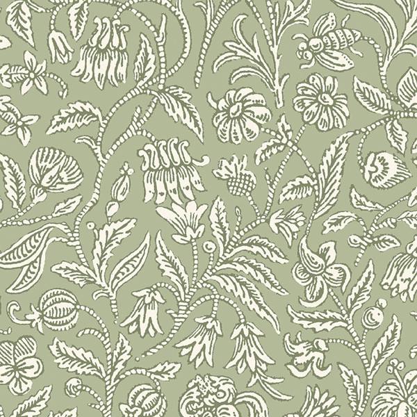 Laura Ashley Elmdon Sage Green Wallpaper