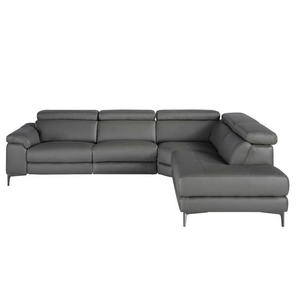 Angel Cerdá Relax corner sofa in dark grey leather 6111/6112