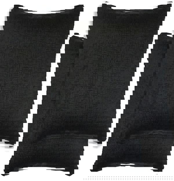 Enhanced Living Pair of Vogue Textured Double Sided Zip Opening Piped Edge Cushion Covers - 43x43cm - Cases Only