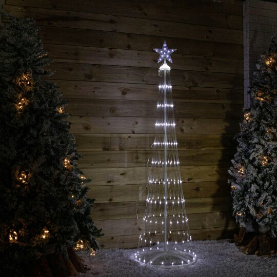 Samuel Alexander 1.8m Light up Christmas Cone Tree with 220 White LEDs and Timer Function