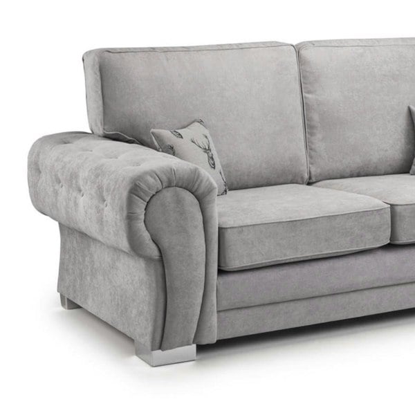Milan Chesterfield Fabric 4 Seater Corner Sofa - Full Back - 5