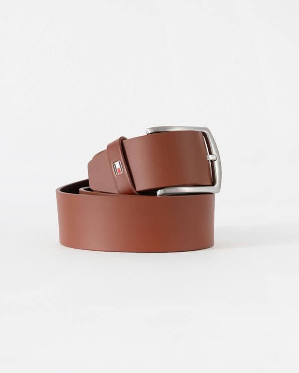 Tommy Hilfiger Denton Mens Belt 4cm - Dark Tan