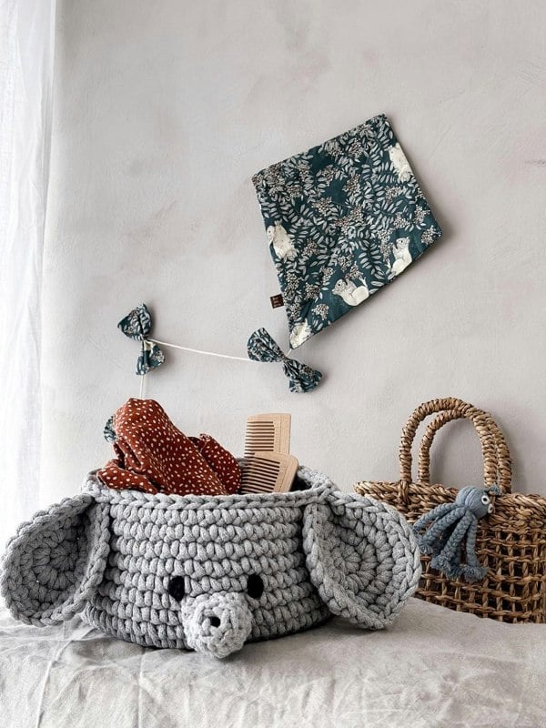 Zuri House Elephant Basket | LIGHT GREY