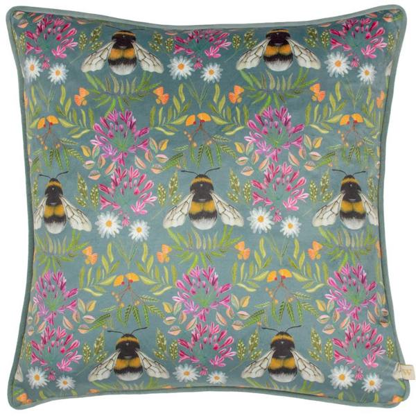 Wylder Nature House of Bloom Zinnia Bee Piped Cushion Cover - Multicoloured - 