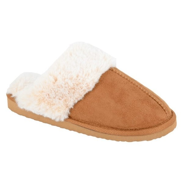 Womens Tan Cuff Mule Slipper - Daley Footwear