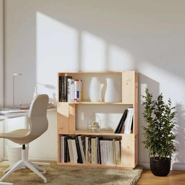 Berkfield Book Cabinet/Room Divider 80x25x101 cm Solid Wood Pine