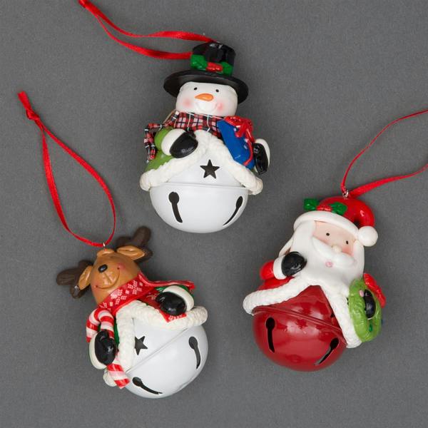 3pc Christmas Tree Hanging Decorations with Hand-Painted Ceramic Santa, Snowman and Reindeer image 9