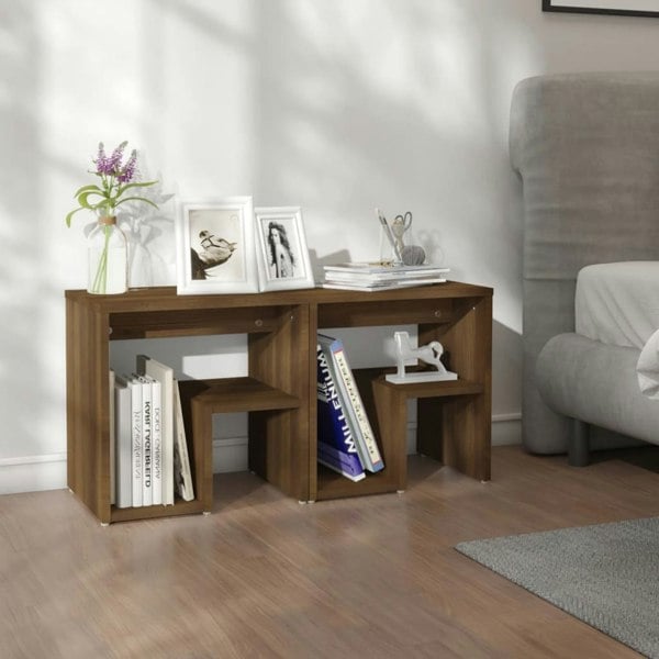 Berkfield Bed Cabinets 2 pcs Brown Oak 40x30x40 cm Engineered Wood