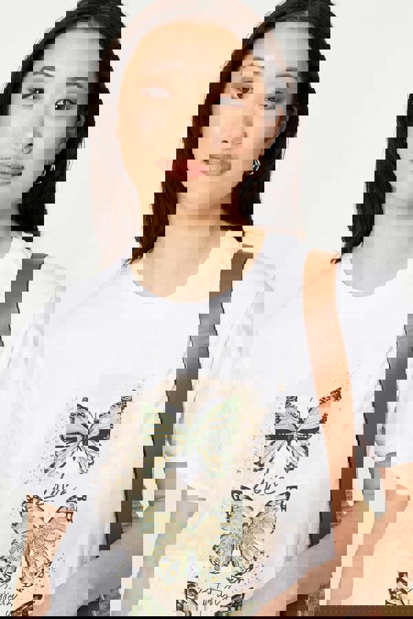 Green | Butterfly Printed Short Sleeve T-Shirt