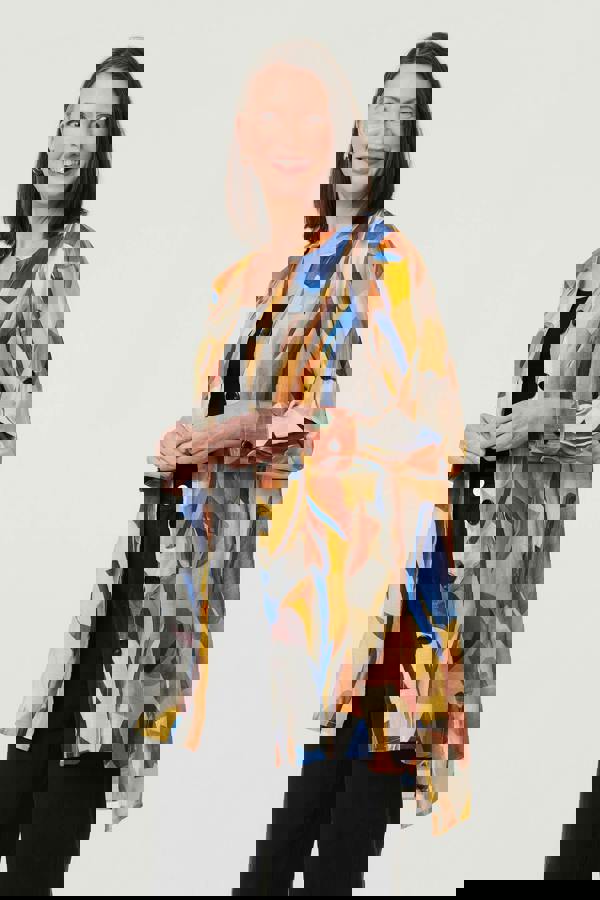 Yellow | Abstract Long Sleeve Longline Shirt