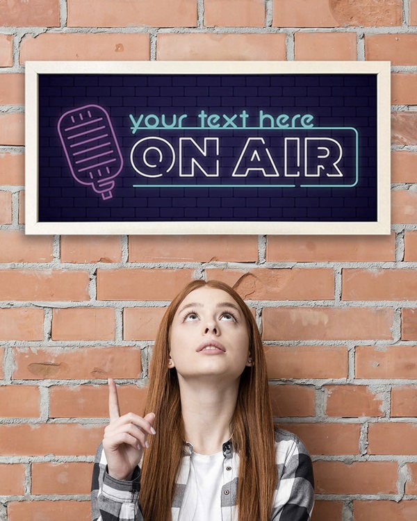 Personalised Wall Art Print - On Air Studio Sign for Creators