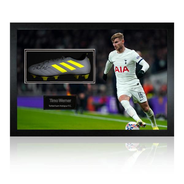 Timo Werner Signed Tottenham Hotspur Boot Iconic Frame
