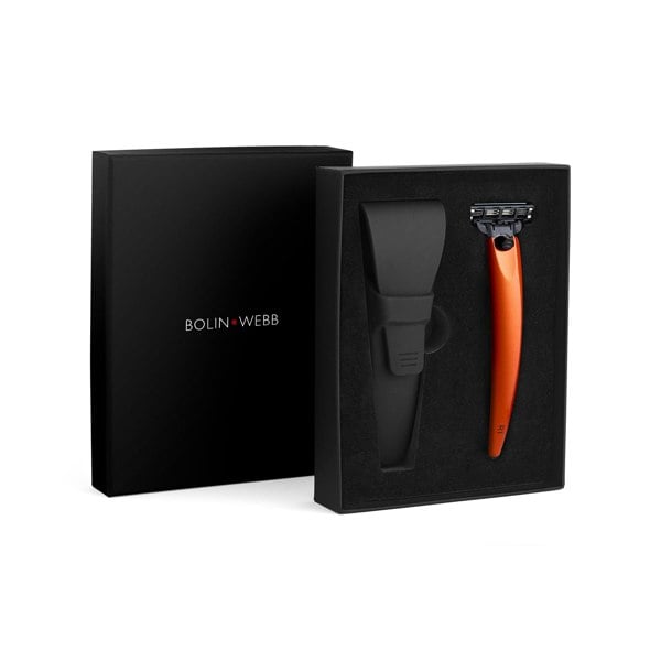 Bolin Webb R1 Burnt Orange Razor and Case - Gillette Mach 3