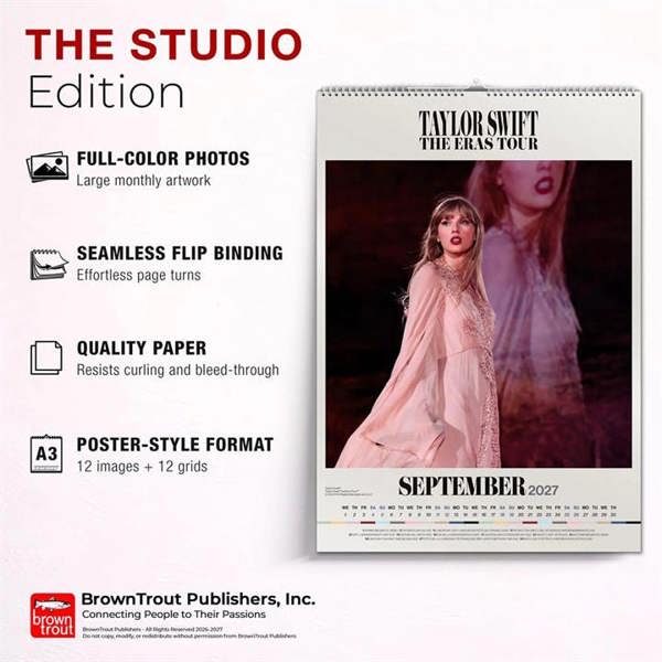 Taylor Swift A3 Calendar 2027, Wall Calendars, Month To View, Entertainment, Gift