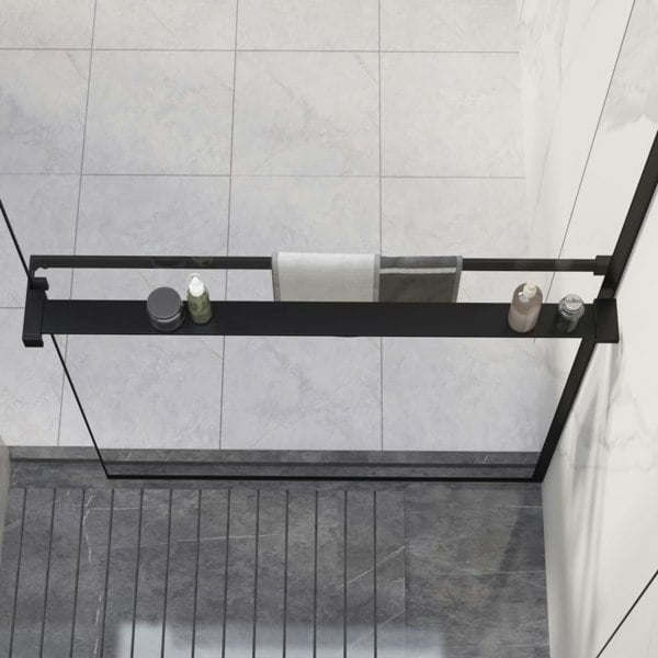 Berkfield Shower Shelf for Walk-in Shower Wall Black 90 cm Aluminium