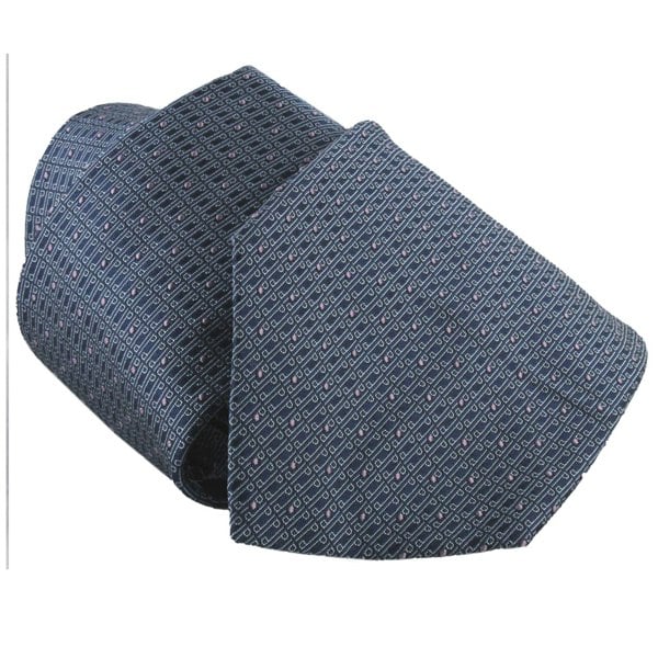 Dunhill silk tie in a stripe and longtail logo pattern