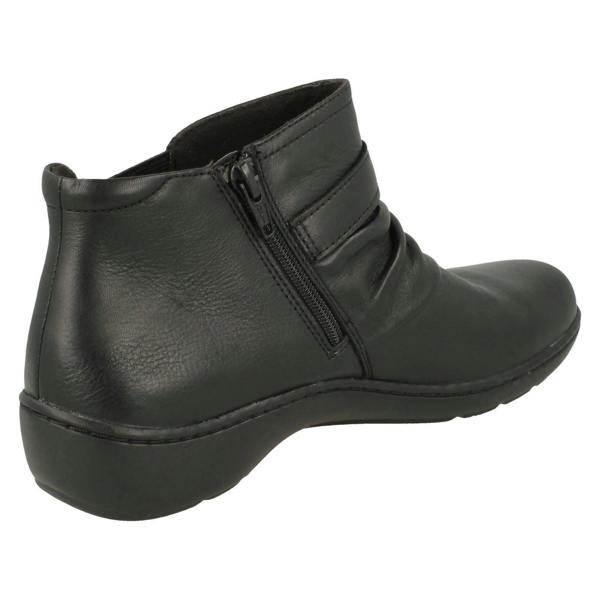 Clarks Ladies Clarks Buckle Detailed Ankle Boots Cora Rouched