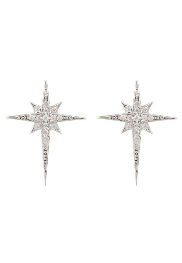 North Star Small Stud Earrings Silver - LATELITA Earrings