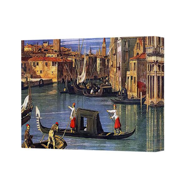 Benjamin Tate Design Venetian Canal Scene Canvas Print With Gondolas And Historic Cityscape