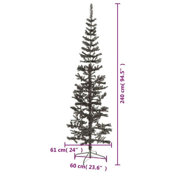Berkfield Slim Christmas Tree Black 240 cm