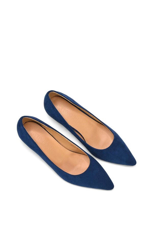 XY LONDON Pointed Toe Low Stiletto Kitten High Heel Court Shoes