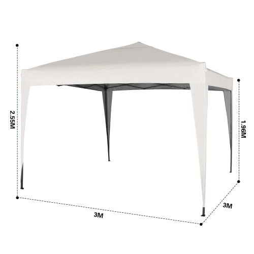 3x3m Pop up Gazebo Outdoor Patio Canopy Tent White 7