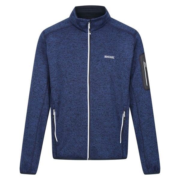 Regatta Mens Newhill Marl Full Zip Fleece Jacket - Navy