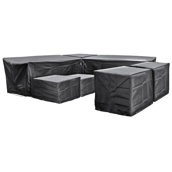 Cozy Bay Furniture Cozy Bay EZBreathe Malta 9 Seat Furniture Set Cover in Black