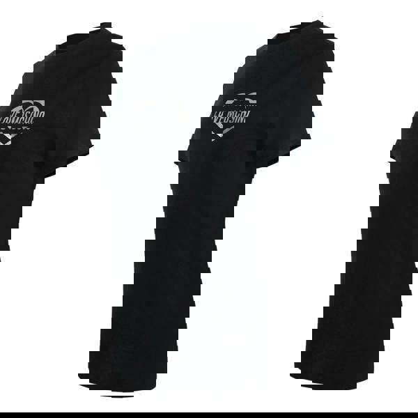 Love Moschino Shiny Heart Logo Black T-Shirt - Nova Clothing