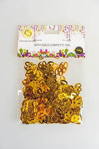 Gold 60th Birthday Confetti Table Decoration Pack | Foil Metallic Party Sprinkle Set image 5
