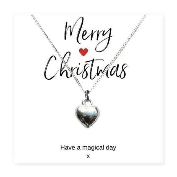 Aye Do Gifts Puff Heart Necklace & Merry Christmas Gift Card
