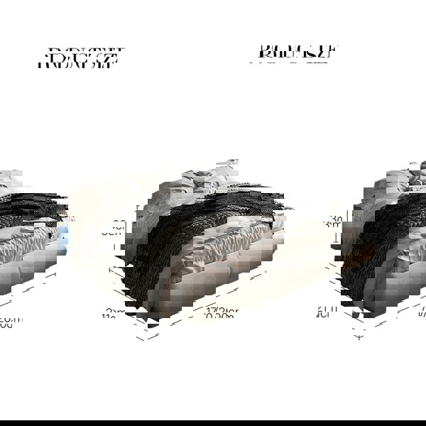 Soren King Size Bed, Super King Size, No Storage, Grey-Rit Concept-Rit Concept