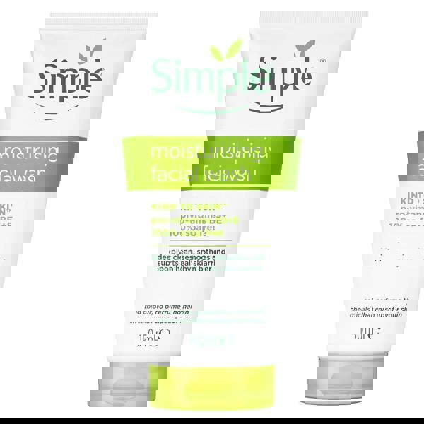 Simple Kind to Skin Moisturising Facial Wash for Sensitive Skin 150ml, 2 Pack