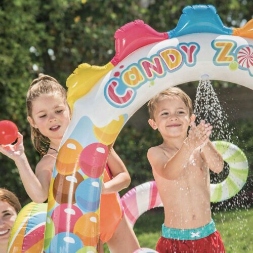 Intex Candy Zone Kids Inflatable Water Play Centre with Slide & Sprinkler