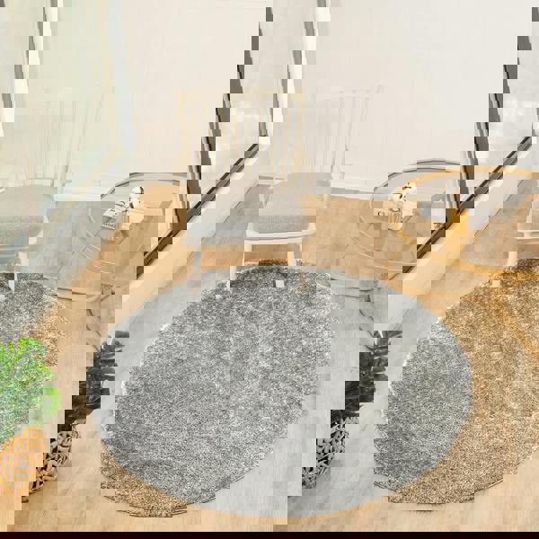 Livabliss Cloudy Shag-Solid Color Dark Grey Plush Soft Pile Rug