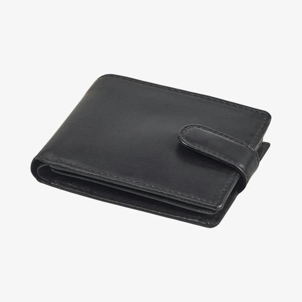 Genuine oil pull up leather wallet with buttoned coin pocket