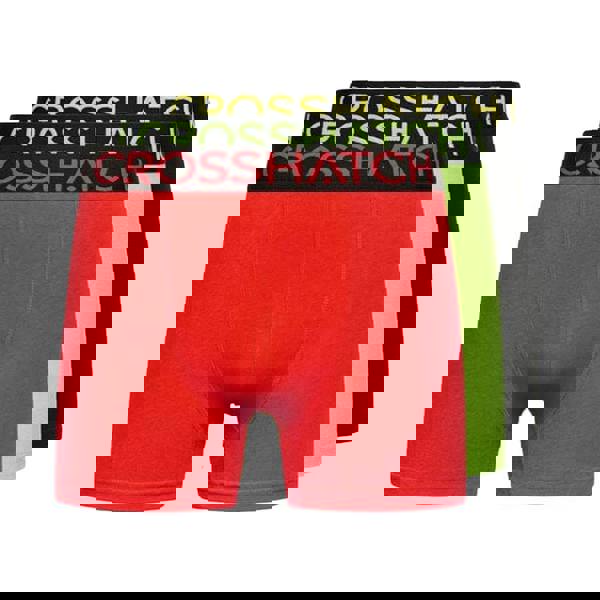 Crosshatch Mens Highlighter Boxer Shorts (Pack of 3) - Green/Red - 