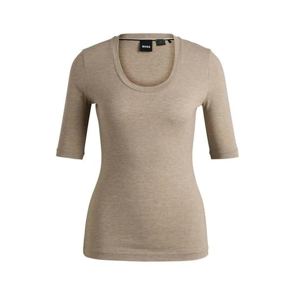 Boss Womens/Ladies Effilie2 Scoop Neck T-Shirt - Grey - 