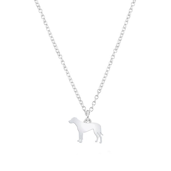 Rhodesian Ridgeback Silhouette Silver Necklace - Personalised - MYLEE London