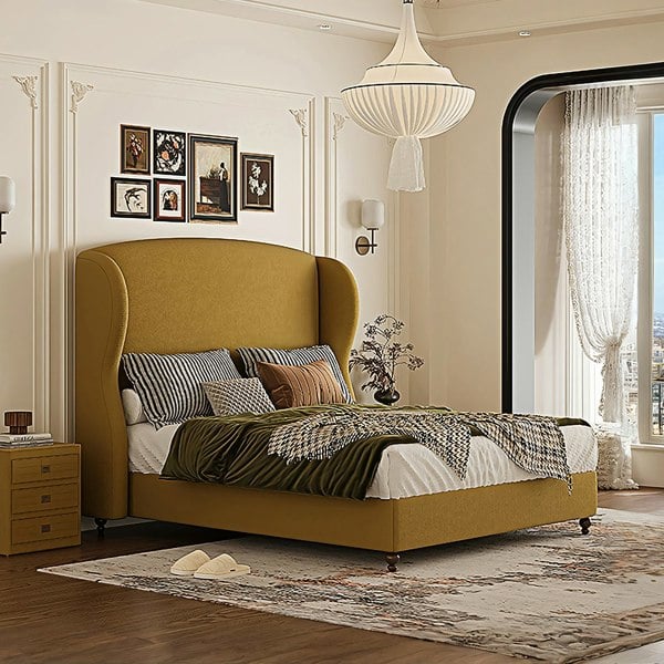 Amara Wingback Double Bed, King Size-Weilai Concept-Weilai Concept