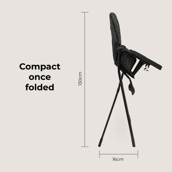 MBHC1 Compact Highchair - Black Leopard