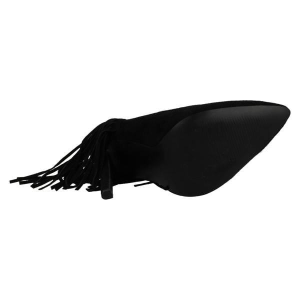 Spot On Ladies Spot On High Heel Fringe Trim Court Shoe