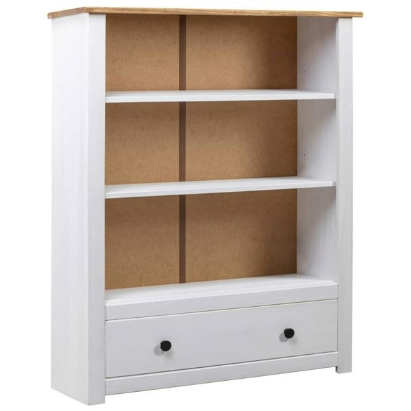 Berkfield Bookcase White 80x35x110 cm Solid Pine Wood Panama Range